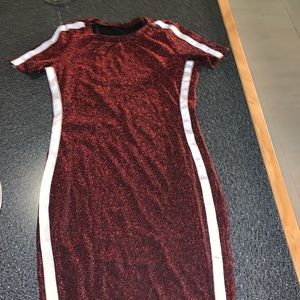 Red sparkle mini dress